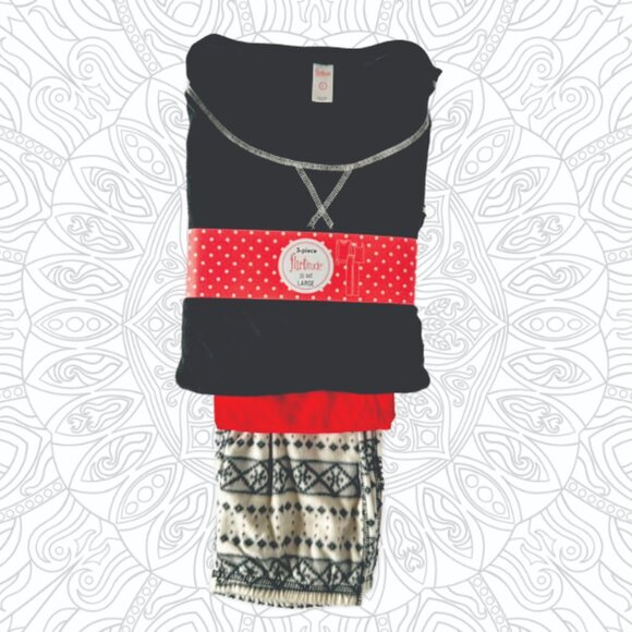 3-Piece Set Microfleece Pajamas Size L for Winter - Picture 1 of 5